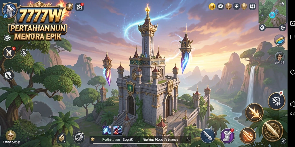 Gameplay seru dalam 7777W Tower Defense.