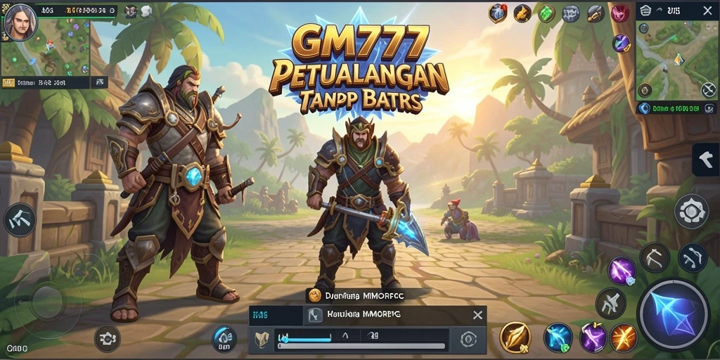 Tangkapan layar gameplay GM777 yang menampilkan aksi seru di dunia MMORPG.