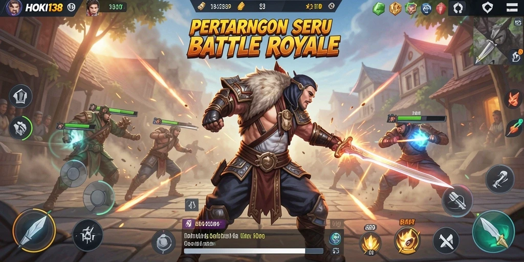 Tangkapan layar permainan HOKI138 dengan aksi Battle Royale yang intens.