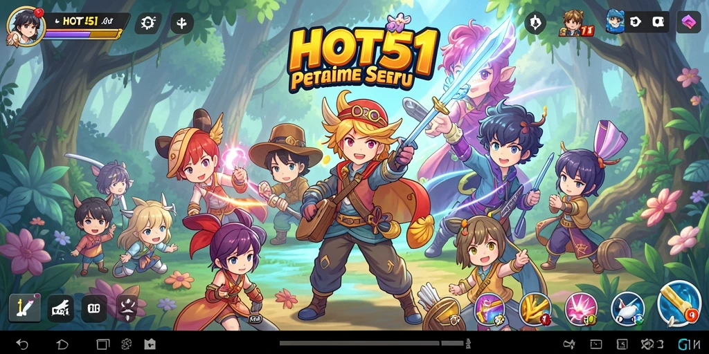 Gameplay HOT51 yang penuh aksi dan karakter anime menarik.