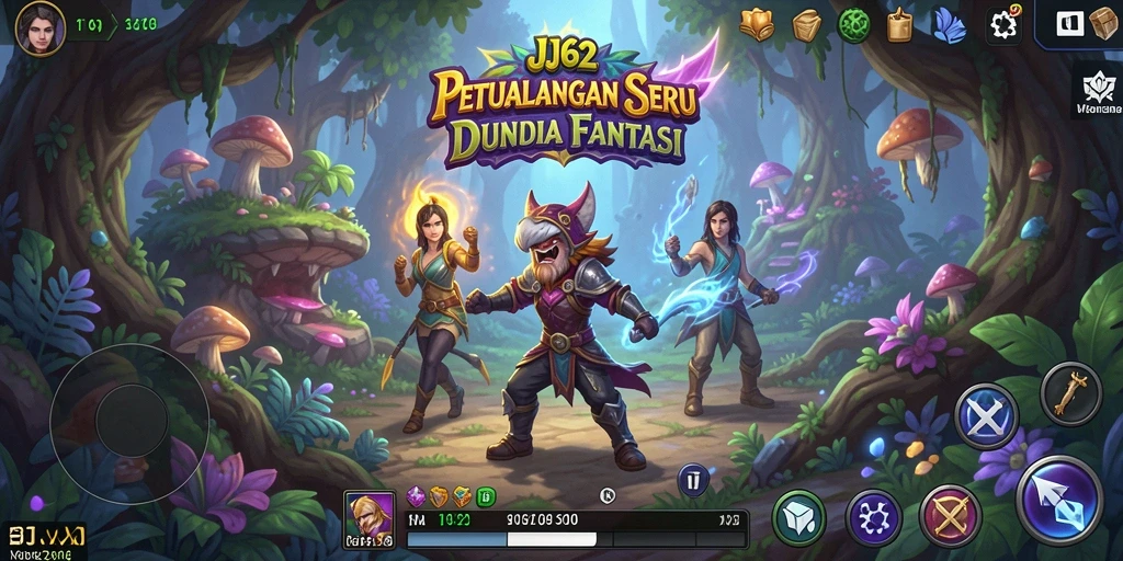 Screenshot menunjukkan gameplay dinamis di dunia petualangan yang menakjubkan.