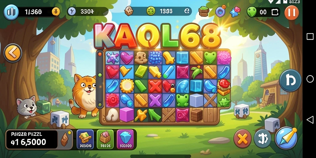 Tampilan gameplay KAOL68 dengan berbagai teka-teki yang menarik.