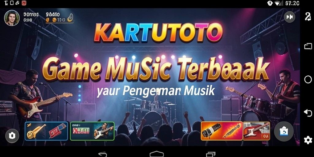 Tampilan screenshot utama KARTUTOTO menampilkan gameplay musik yang interaktif.