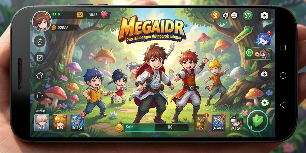 Tampilan gameplay MEGAIDR yang seru dan penuh warna.
