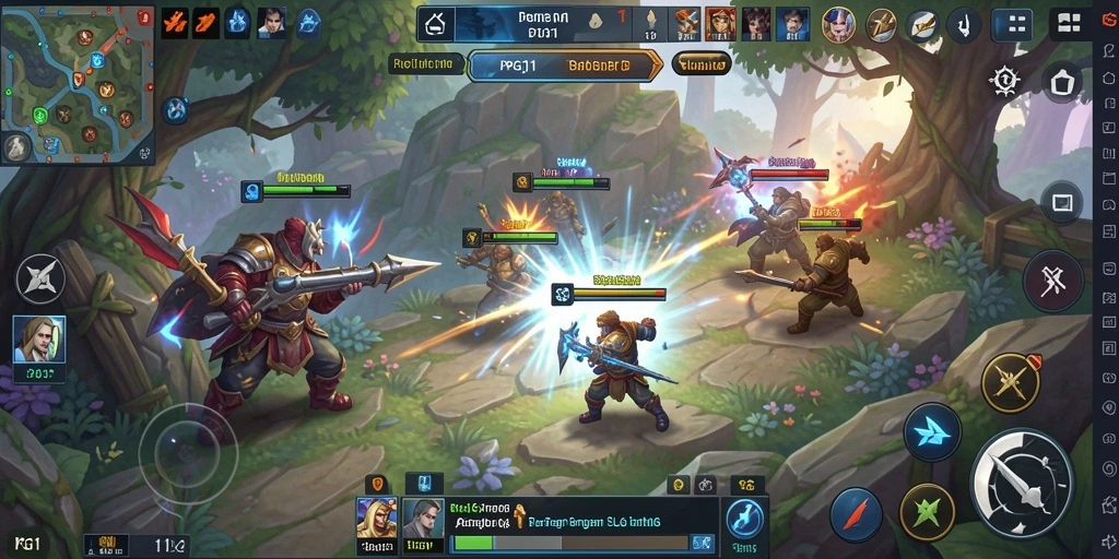 Tangkapan layar dari gameplay PG11 yang menampilkan pertempuran strategis.
