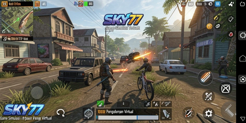 Tampilan gameplay menyerupai dunia nyata dalam SKY77.